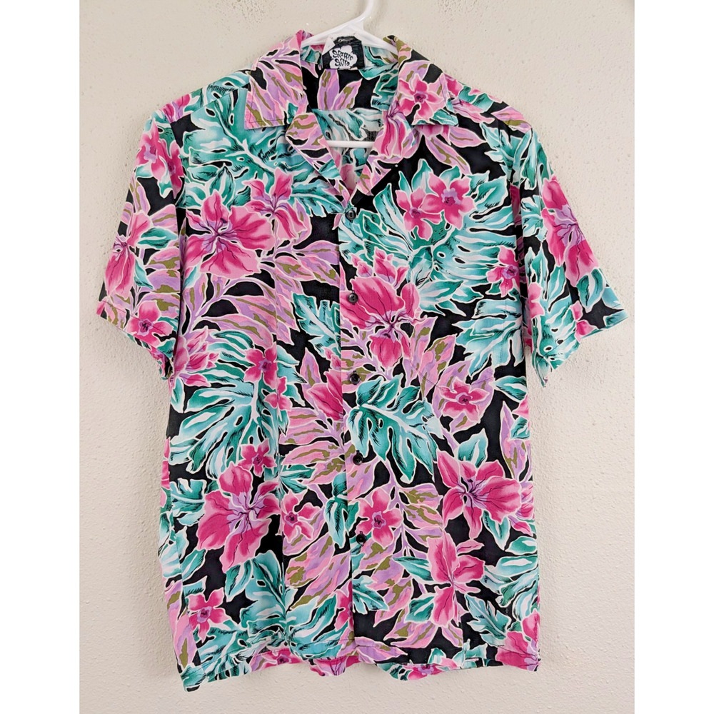 Vintage Hilo Hattie men's sz S Hawaiian Shirt floral print buttons ss 0969